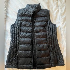 black winter puffer vest